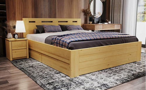 Massivholzbett birke mit - massivholzbett,